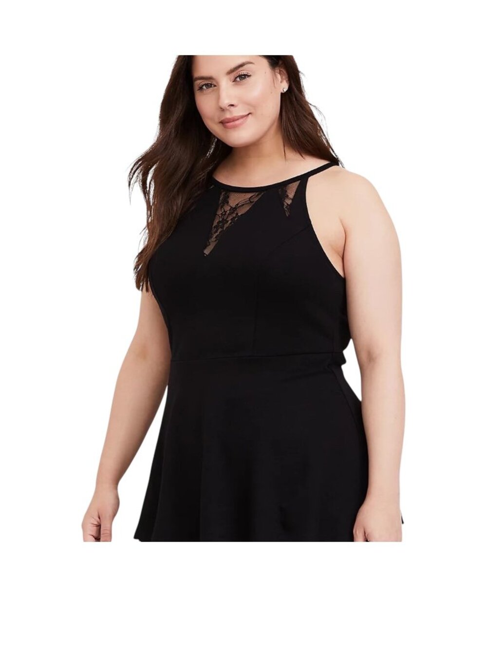 TORRID Romantic Black Floral Lace Peplum Babydoll Top - Size 00X / 10